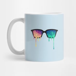 Psychedelic Nerd Glasses with Melting LSD/Trippy Triangles Mug